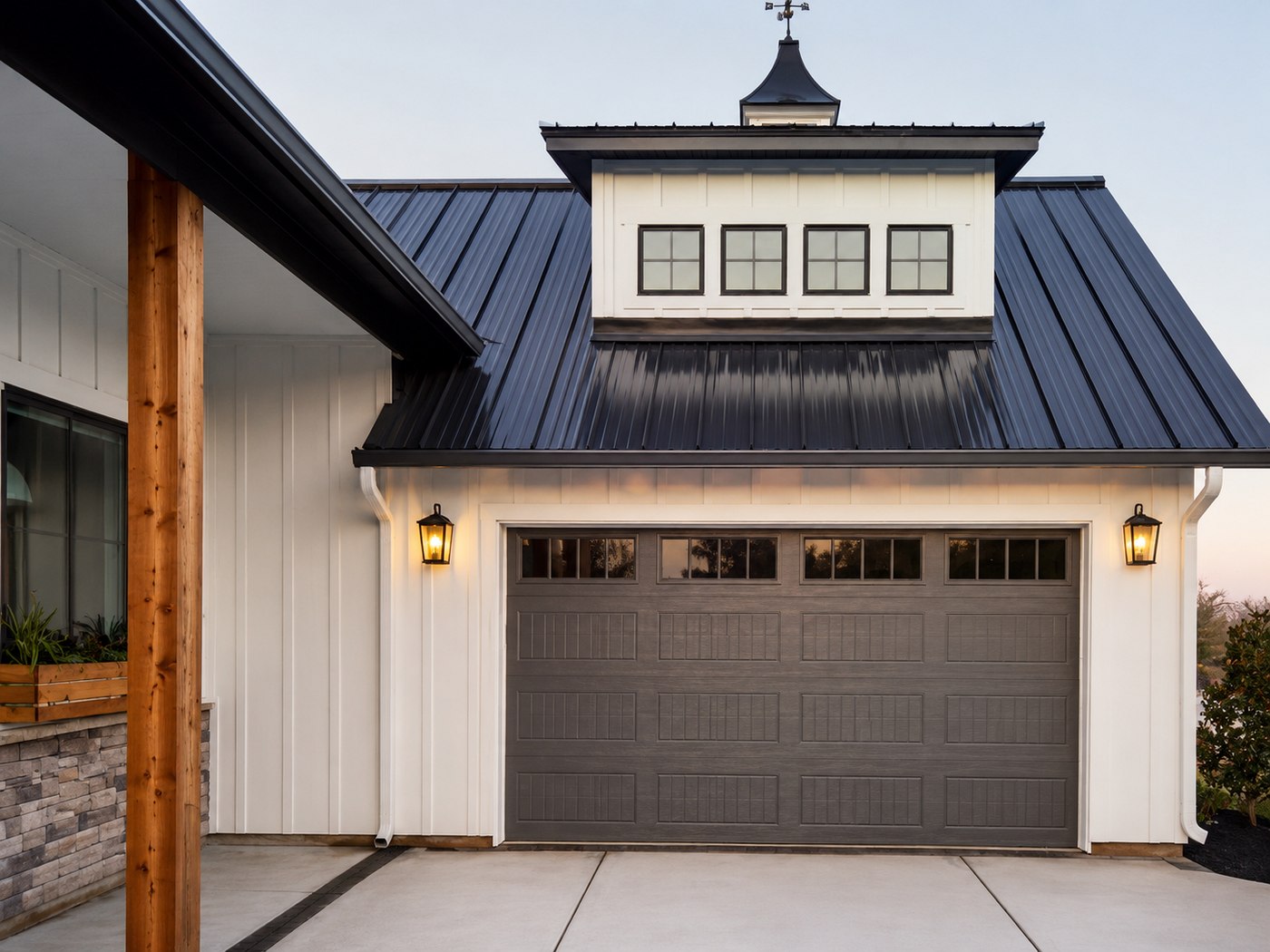 Insulated steel garage door with a high R-value core